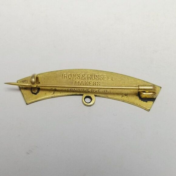 Vintage Boston Pilgrimage 1895 Brooch, Irons & Russell Makers, Gold Tone Enamel - Picture 3 of 7